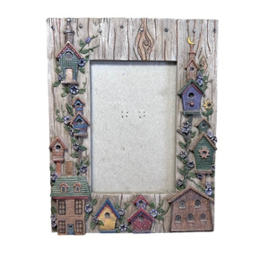 Birdhouse picture‎ frame ceramic textured fencepost wall art rustic decor